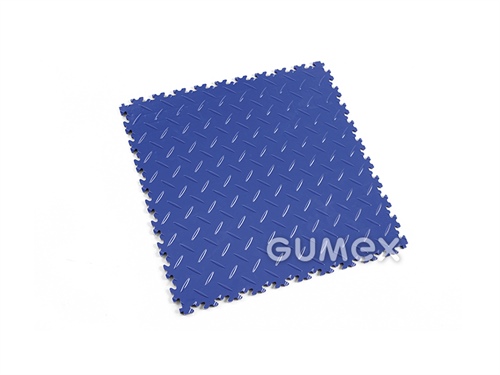 Dlaždica pre stredné zaťaženie FORTELOCK 2050, hrúbka 7mm, 510x510mm, 92°Sh, dezén diamant, PVC, modrá